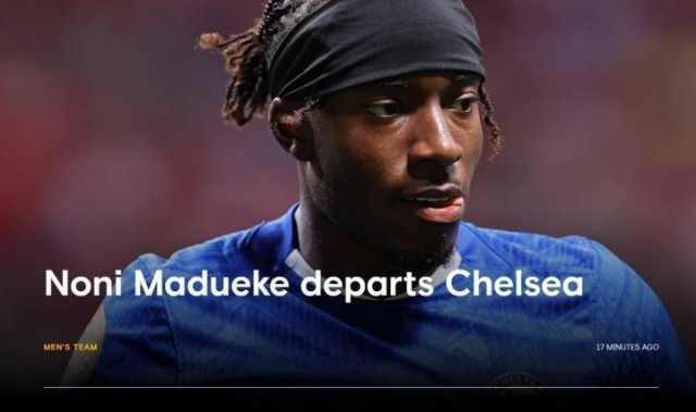 切尔西官网发文告别马杜埃凯：感谢你的付出，祝未来一切顺利