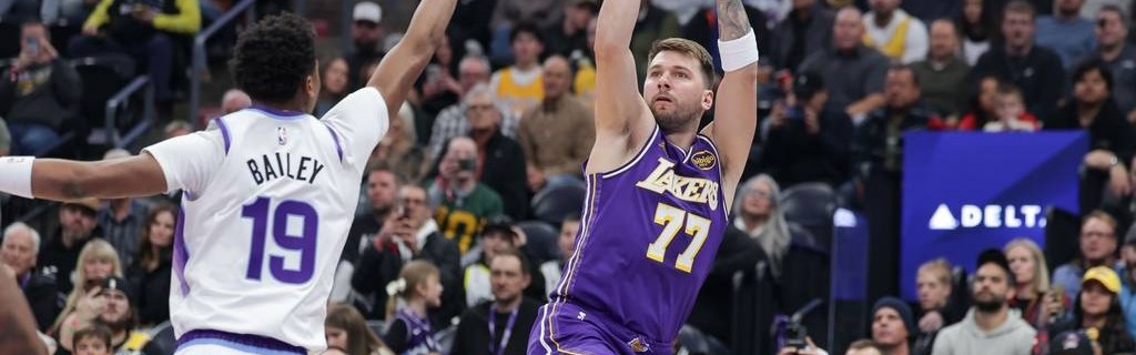 东契奇45+11+14詹姆斯28+7 湖人胜爵士