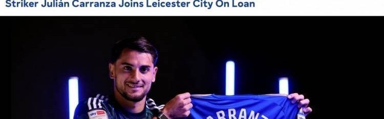 官方：阿根廷前锋卡兰萨从费耶诺德租借到莱斯特城，为期一个赛季