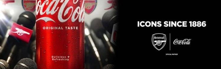 官方：阿森纳与可口可乐达成为期两年的全球合作伙伴关系