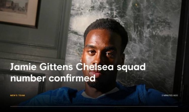 官方：切尔西夏窗新援吉滕斯新赛季将身穿11号球衣