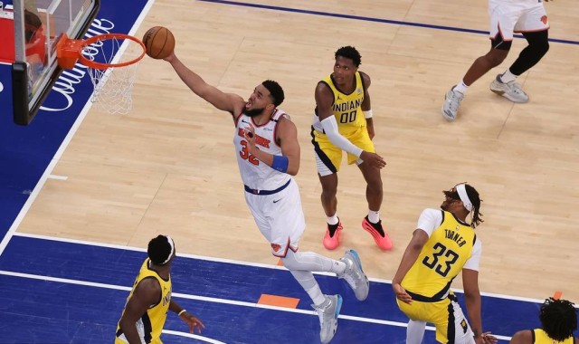 布伦森32分唐斯24+13 尼克斯胜步行者总分扳至2-3